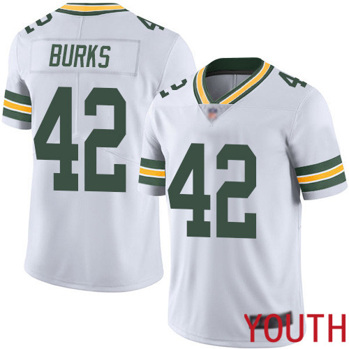 Green Bay Packers Limited White Youth 42 Burks Oren Road Jersey Nike NFL Vapor Untouchable